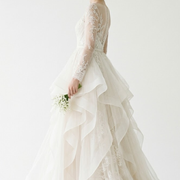 Women’s Ivory Layered Designer Bridal Wedding Gown