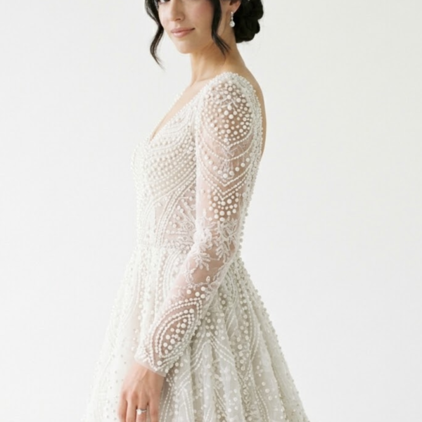 Women’s Ivory Lace Embroidered Bridal Wedding Gown