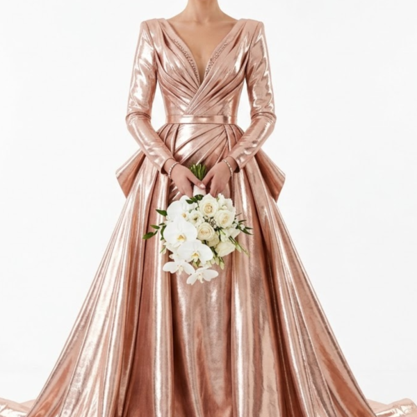 Women’s White Floral Embroidered Bridal Wedding Gown