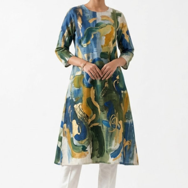 Women’s Multicolor Abstract Printed Cotton Kurti
