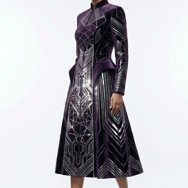 Women’s Designer Geometric Pattern Long Kurti