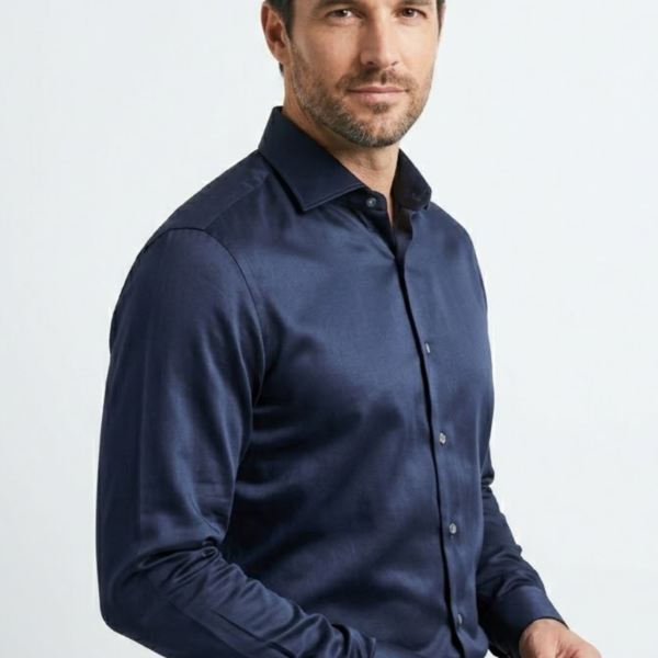 Men’s Navy Blue Slim Fit Formal Shirt